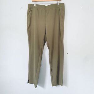 Eddie Bauer Pants Size Large Olive Green Pull On Elastic Waist Hiking Gorpcore